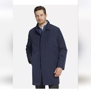 NWT Men's Joseph Abboud Water Repellent Trench Coat Navy Blue XXL Men's Wearhous